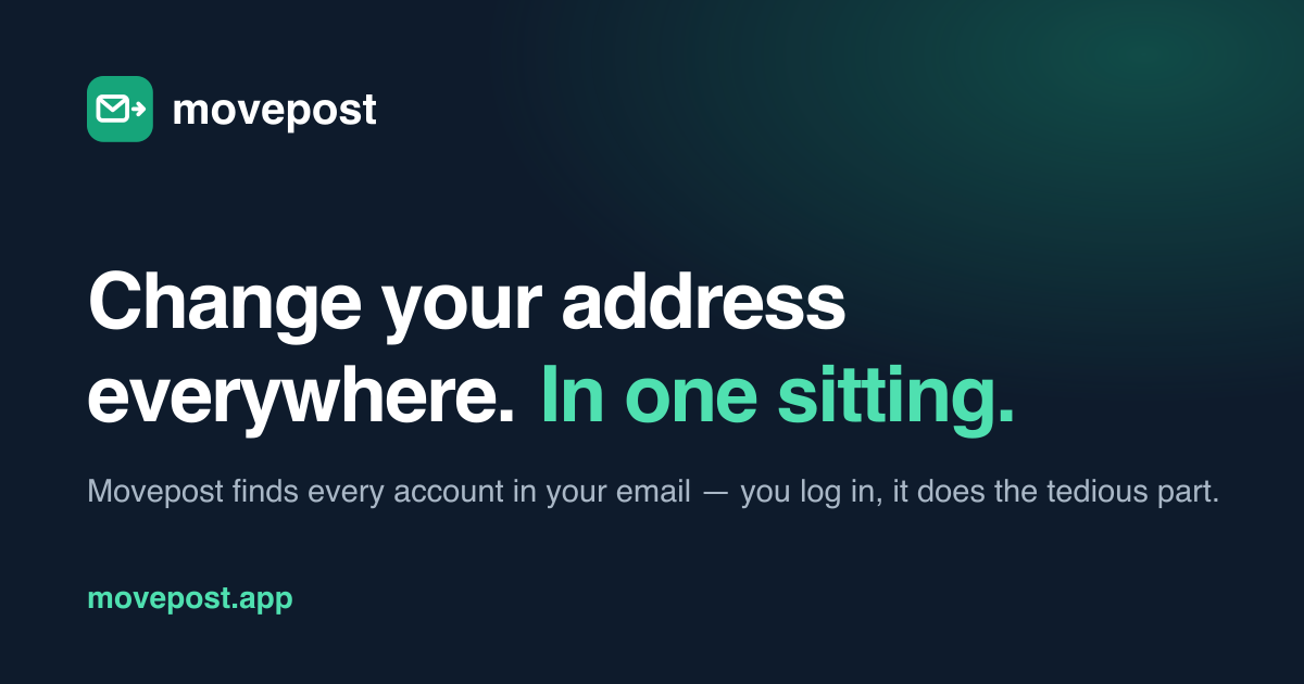 Movepost - a better way to change your address everywhere
